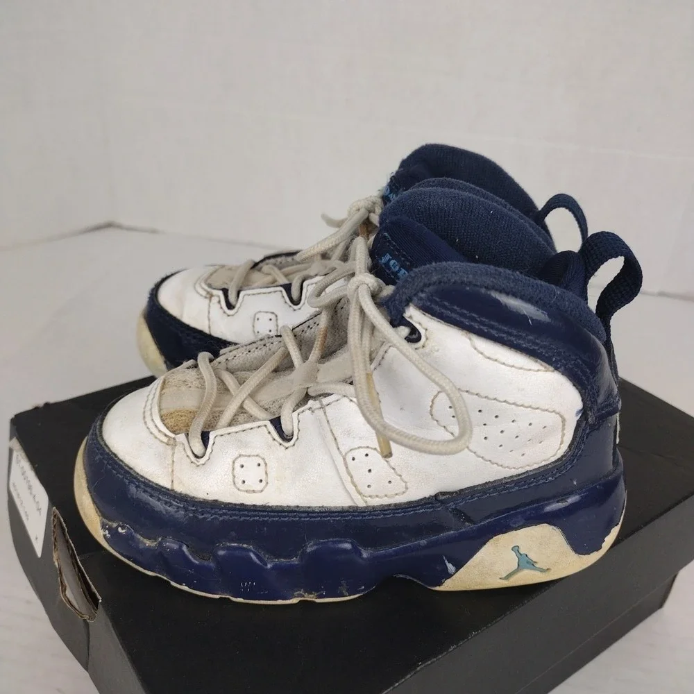 Nike Air Jordan 9 Retro 23 IX UNC Pearl Blue 401812-145 Toddler SZ 7 C Sneakers